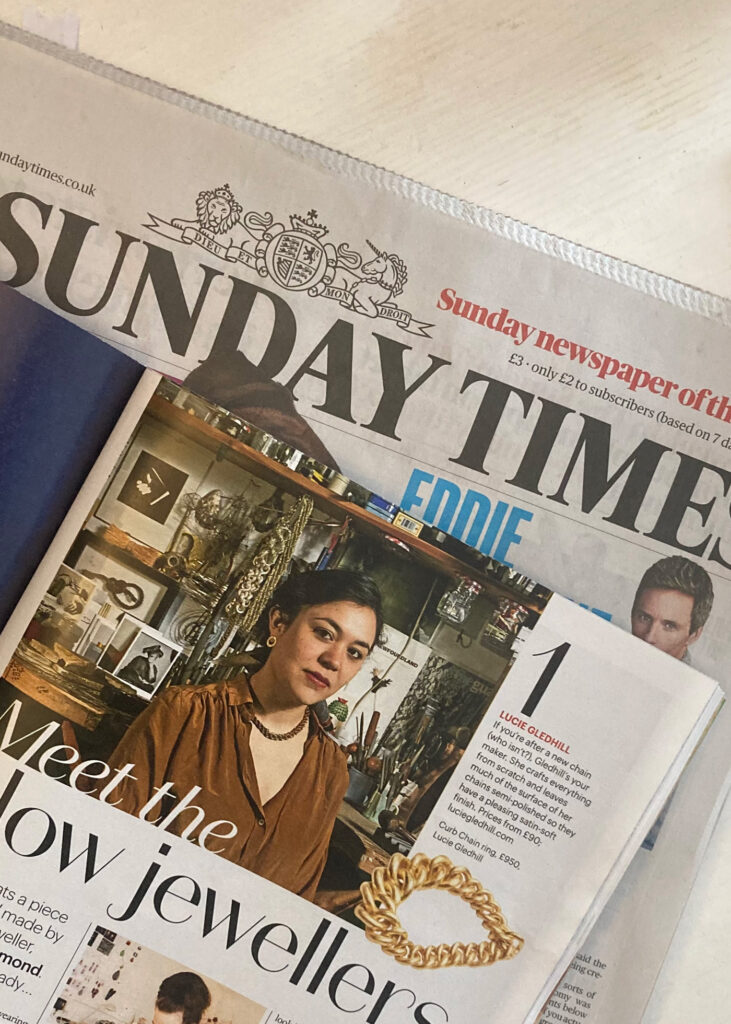 Portrait of Lucie Gledhill by Lorenzo Berni published on The Sunday Times ' In Style magazine